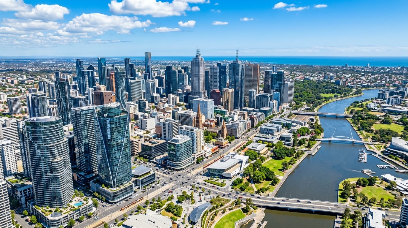 Modern city skyline representing digital transformation
