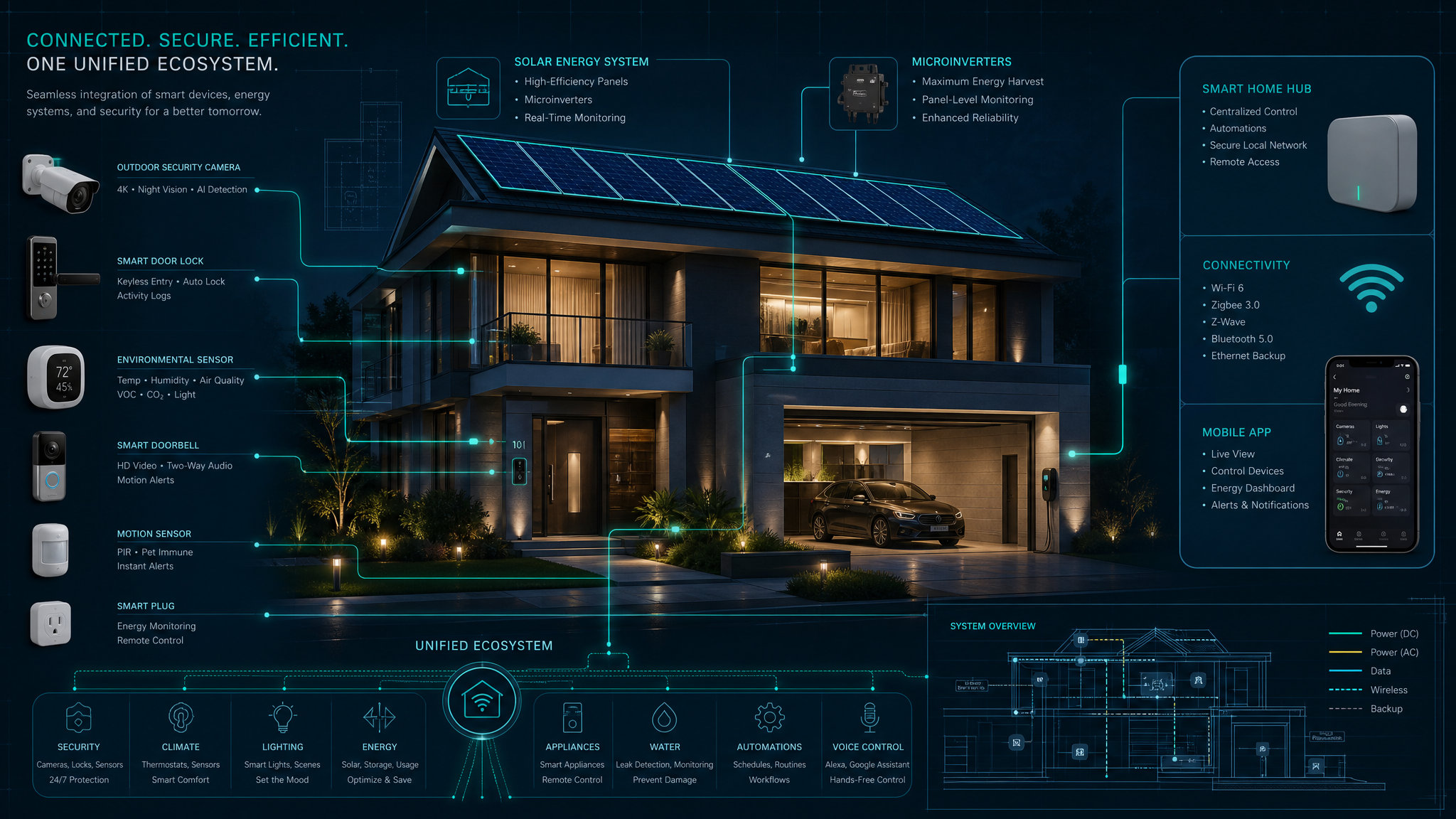 Wise Home smart ecosystem overview with connected devices and sensors